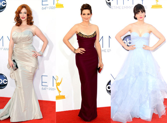 Christina Hendricks, Tina Fey, Zooey Deschanel Christina Hendricks, Tina Fey, Zooey Deschanel